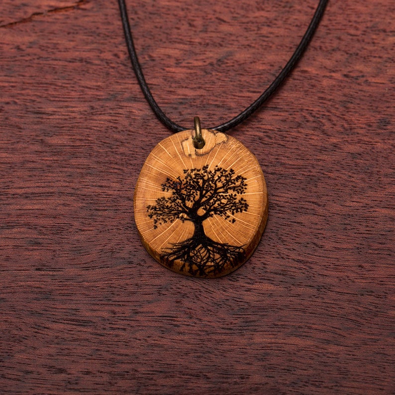 Holz-Halskette „Baum des Lebens“ klein