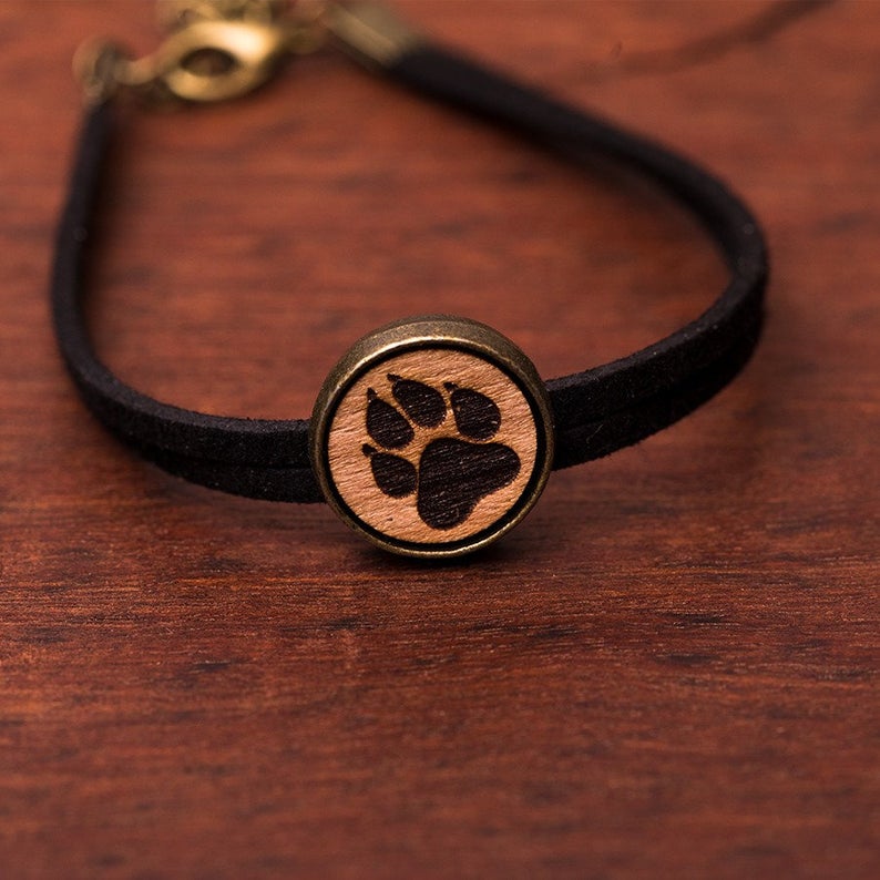 Armkette „Pfote Hund“ schwarz/braun