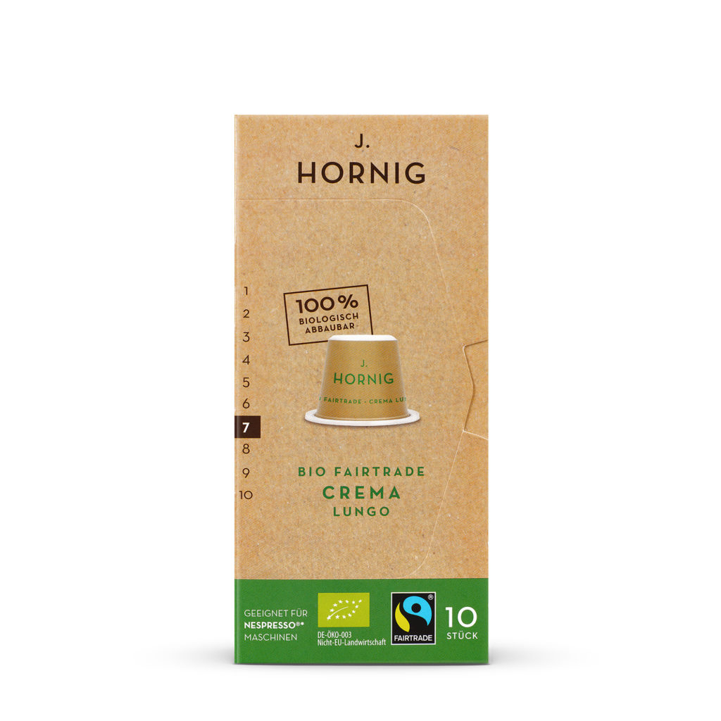 Kaffeekapseln "Crema Lungo Bio Fairtrade" 100% abbaubar