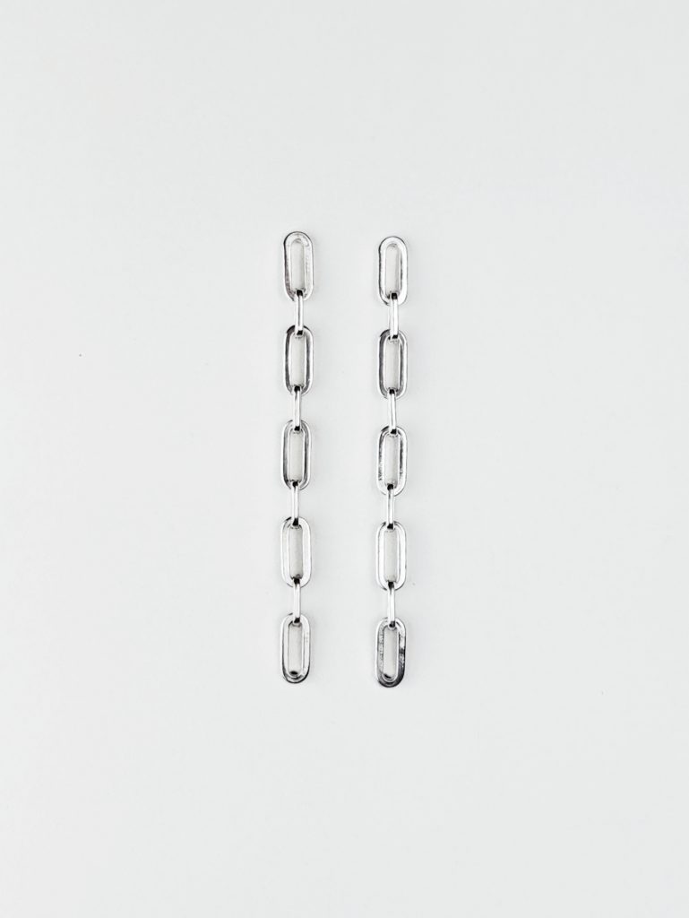 SQUARE CHAIN Ohrringe aus recycelten 925 Sterling Silber